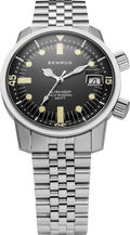 Benrus Ultra-Deep 36.5mm Black Dial Men's Watch UD-SA-BK-SS