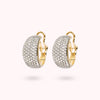 Bronzallure Golden Domed Hoop Earrings with Cubic Zirconia Pavé WSBZ01403Y.WY