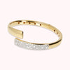 Bronzallure Rigid Golden Contrarié Bracelet with Cubic Zirconia Pavé WSBZ01441Y.Y