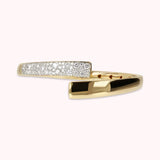 Bronzallure Rigid Golden Contrarié Bracelet with Cubic Zirconia Pavé WSBZ01441Y.Y