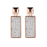 Bronzallure Rectangular Drop Earrings with Cubic Zirconia Pavé WSBZ01600.W