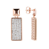 Bronzallure Rectangular Drop Earrings with Cubic Zirconia Pavé WSBZ01600.W