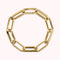 Bronzallure Golden Elongated Flat Curb Chain Bracelet with Maxi Links WSBZ01664Y.Y