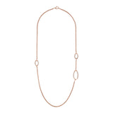 Bronzallure Long Double Rolo Chain Necklace with Oval Elements in Cubic Zirconia Pavé WSBZ02031.W