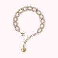 Bronzallure Golden Curb Chain Bracelet with Cubic Zirconia Pavé WSBZ02269Y.WR
