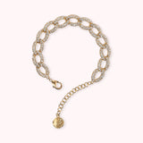 Bronzallure Golden Curb Chain Bracelet with Cubic Zirconia Pavé WSBZ02269Y.WR