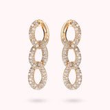 Bronzallure Golden Curb Chain Drop Earrings with Cubic Zirconia Pavé WSBZ02271Y.WR