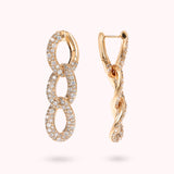 Bronzallure Golden Curb Chain Drop Earrings with Cubic Zirconia Pavé WSBZ02271Y.WR