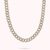 Bronzallure Golden Square Curb Chain Collar Necklace with Cubic Zirconia Pavé WSBZ02326Y.WHI-450