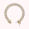 Bronzallure Golden Square Curb Chain Bracelet with Cubic Zirconia Pavé WSBZ02327Y.WHI-180