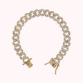 Bronzallure Golden Square Curb Chain Bracelet with Cubic Zirconia Pavé WSBZ02327Y.WHI-180