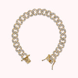 Bronzallure Golden Square Curb Chain Bracelet with Cubic Zirconia Pavé WSBZ02327Y.WHI-180