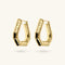 Etrusca Gioielli Hammered Geometric Hoop Earrings WSET00842.YG