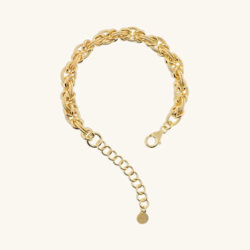 Etrusca Gioielli Woven Oval Link Bracelet WSET00916.YG