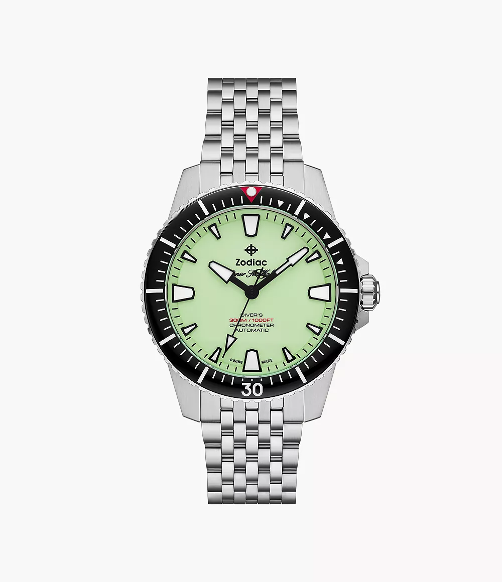 Zodiac Super Sea Wolf Pro-Diver Fully Lume Dial 42mm Men's Watch ZO3560