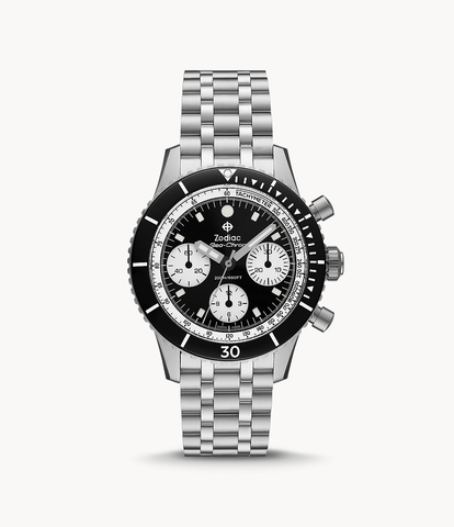 Zodiac Sea-Chron 42mm Black-White Automatic Men's Watch ZO3604
