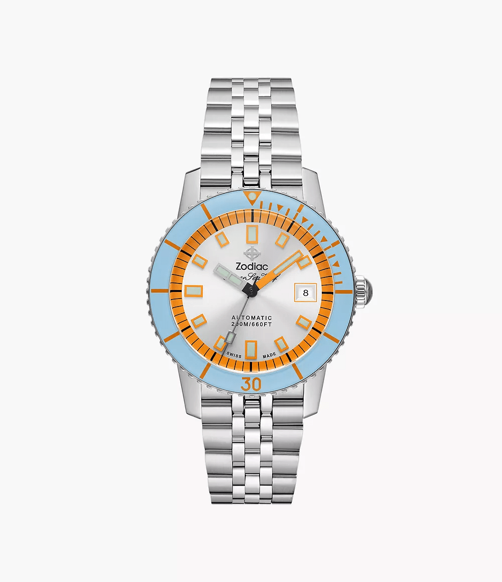 Zodiac Super Sea Wolf Compression Blue-Orange Men's Watch ZO9304