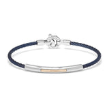 Baraka 18K rose gold and stainless steel cable diamond bracelet BR312101ROAC