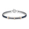 Baraka 18K rose gold and steel cable bracelet with white diamonds BR312501RODB