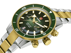 RADO Captain Cook Automatic Chronograph 43mm Green-Yellow Gold Men's Watch R32151318