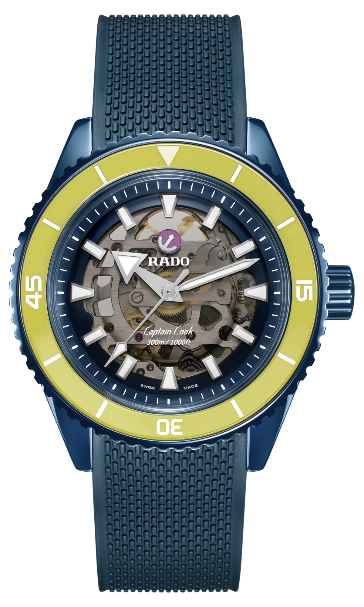 RADO Captain Cook Blue High-Tech Ceramic Skeleton Limited Edition Men's Watch R32152208