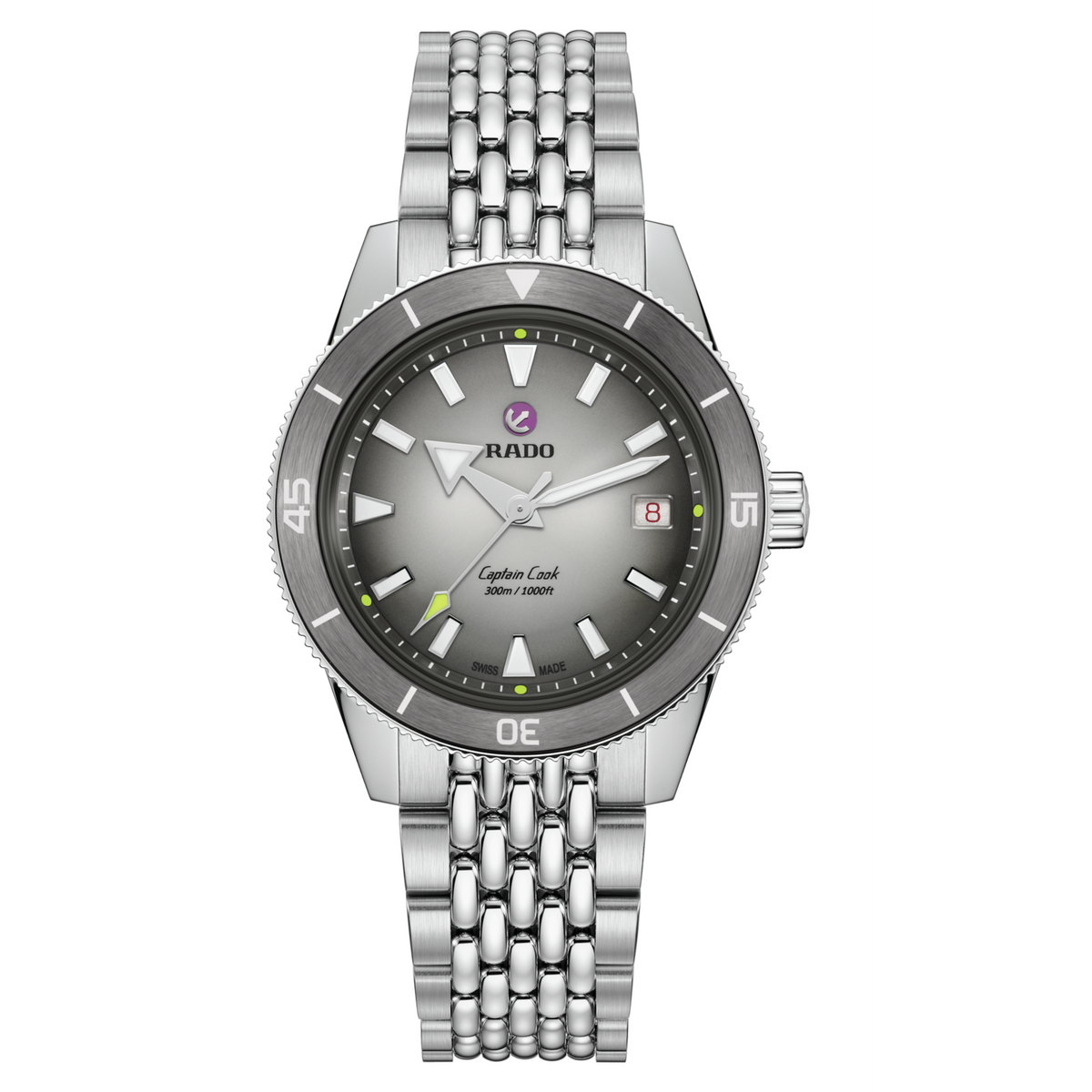 RADO Captain Cook x Tennis Limited Edition 39mm Silver-Grey Dial Men's Watch R32222108