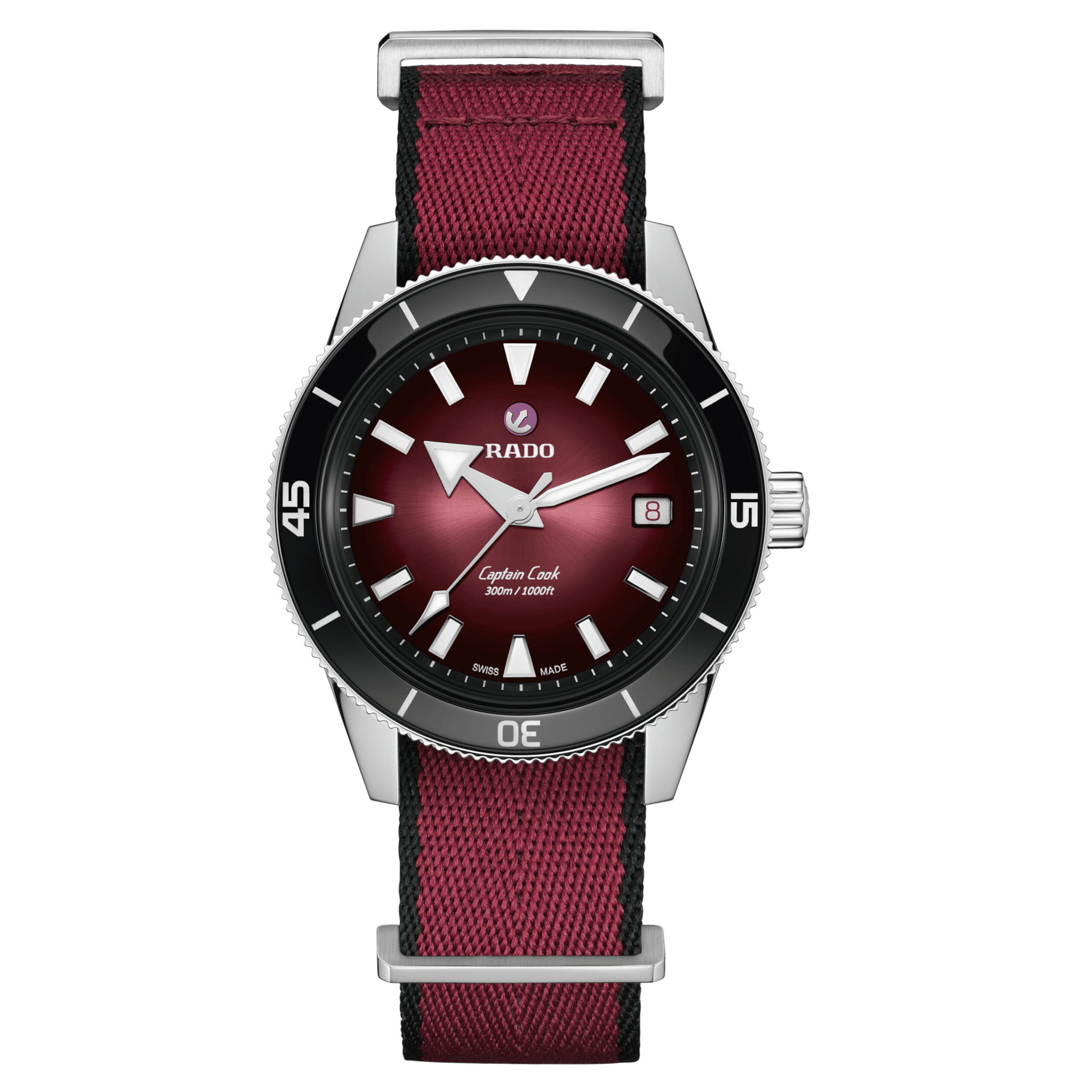 RADO Captain Cook Automatic 39mm Burgundy Dial Men's Watch R32223408