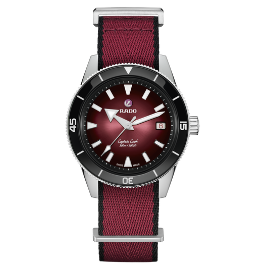 RADO Captain Cook Automatic 39mm Burgundy Dial Men's Watch R32223408