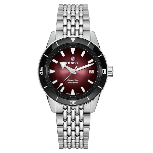 RADO Captain Cook Automatic 39mm Burgundy Dial Men's Watch R32223408