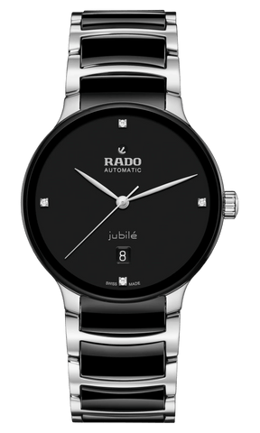 RADO Centrix Diamonds Silver-Black Ceramic 39.5mm Men's Watch R30018712