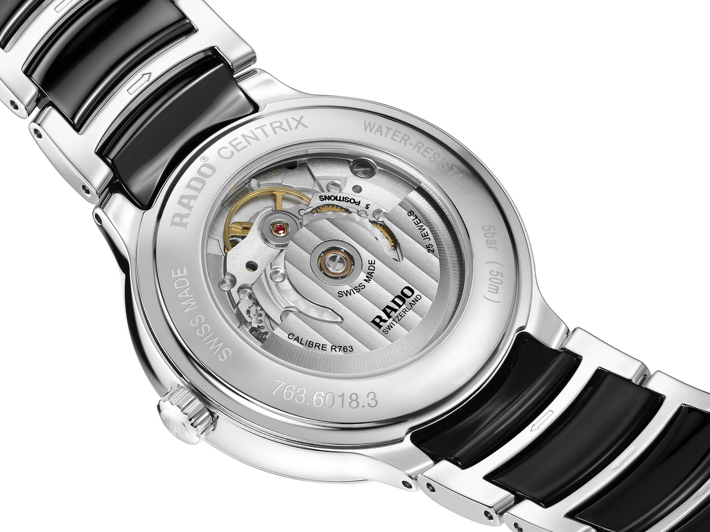 RADO Centrix Diamonds Silver-Black Ceramic 39.5mm Men's Watch R30018742