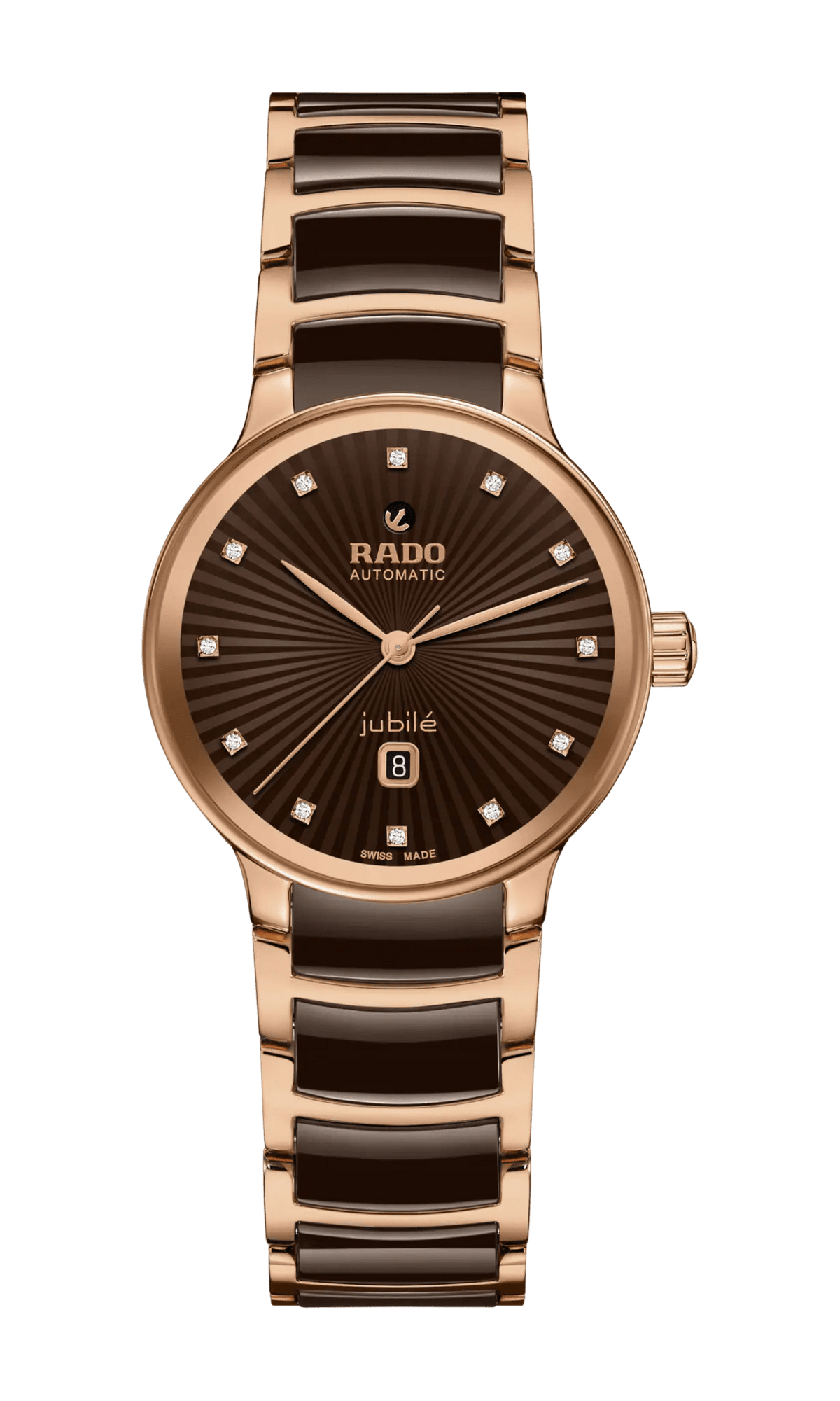 RADO Centrix Automatic Diamonds 30.5mm Rose Gold Brown Women s
