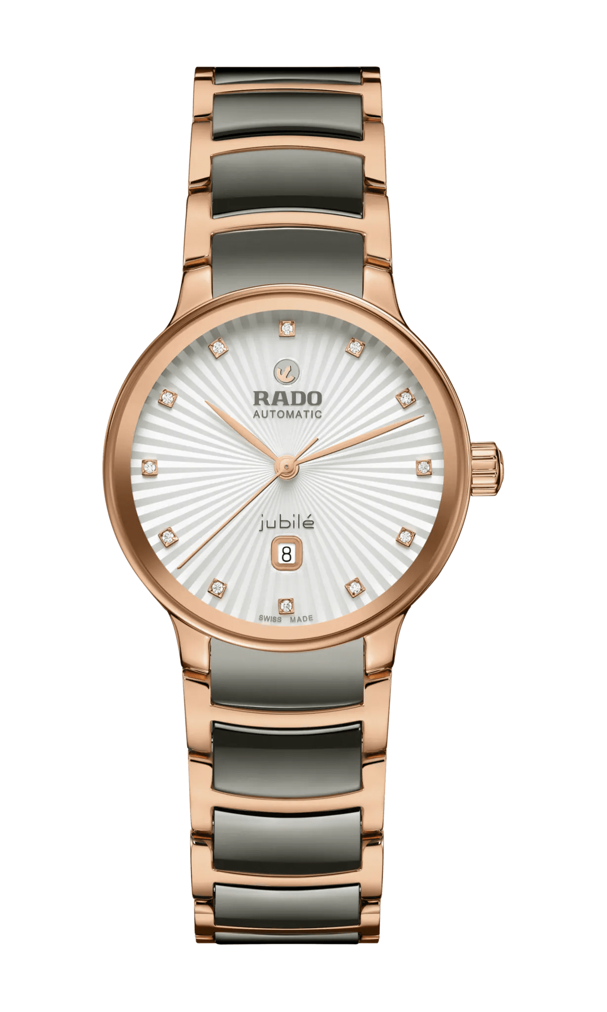 RADO Centrix Automatic Diamonds 30.5mm Rose Gold-Grey Women's Watch R30019742