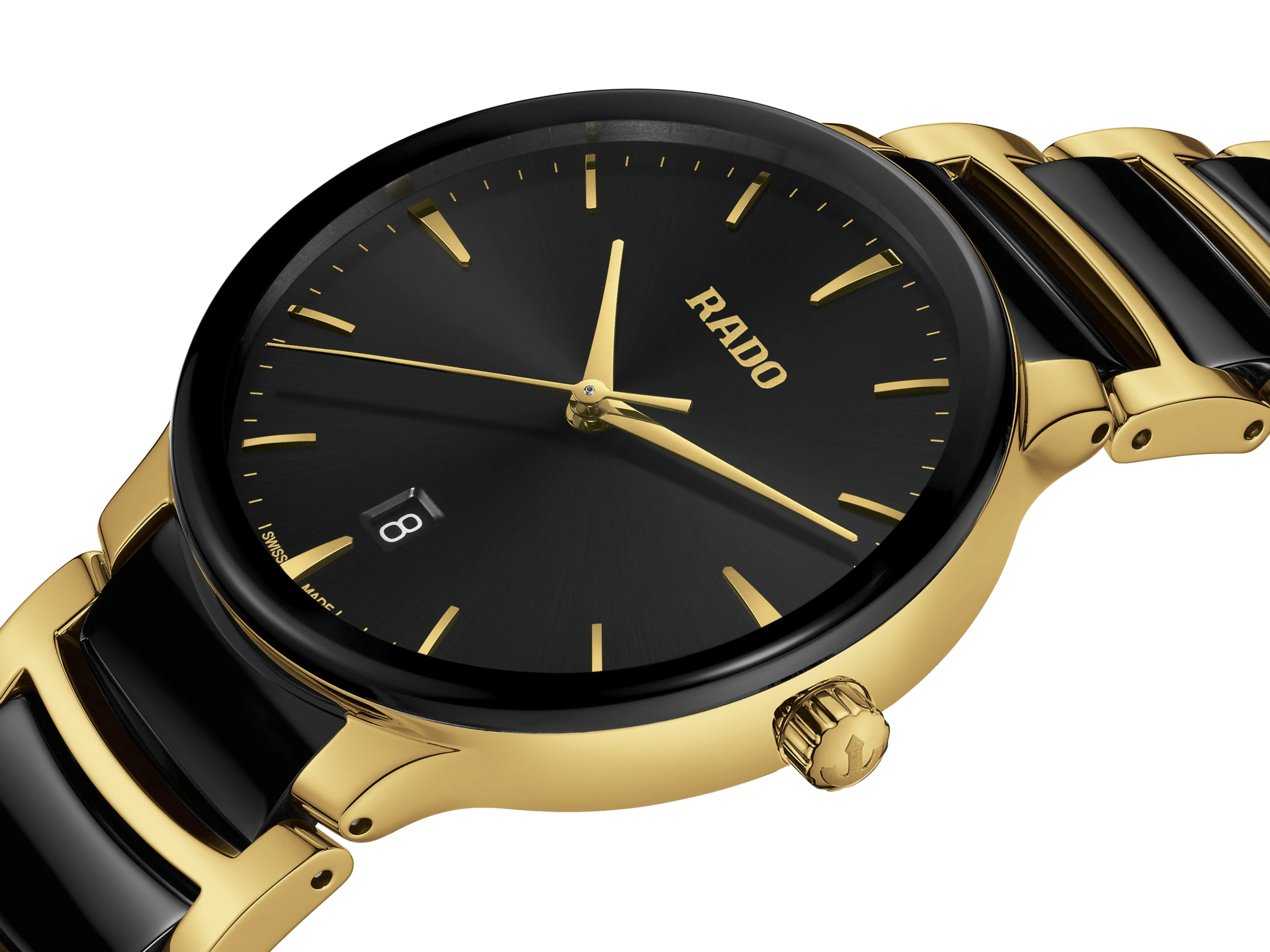 RADO Centrix 39.5mm Gold-Black Ceramic Men's Watch R30022152