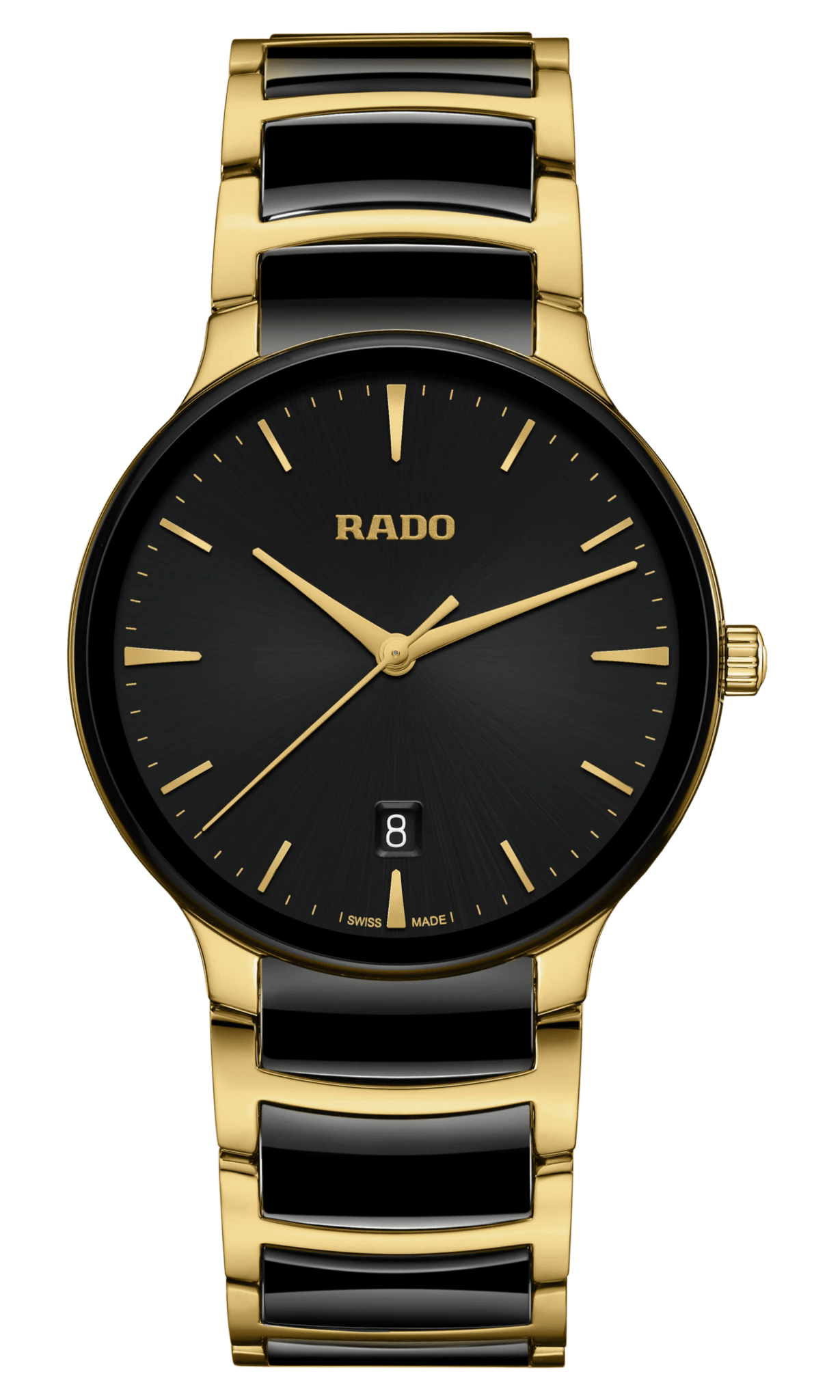 RADO Centrix 39.5mm Gold-Black Ceramic Men's Watch R30022152 – Time ...