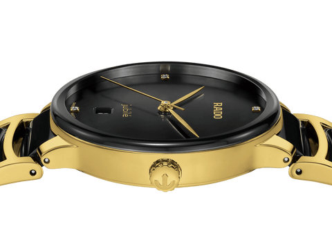 RADO Centrix Diamonds Gold-Black Ceramic 39.5mm Men's Watch R30022712