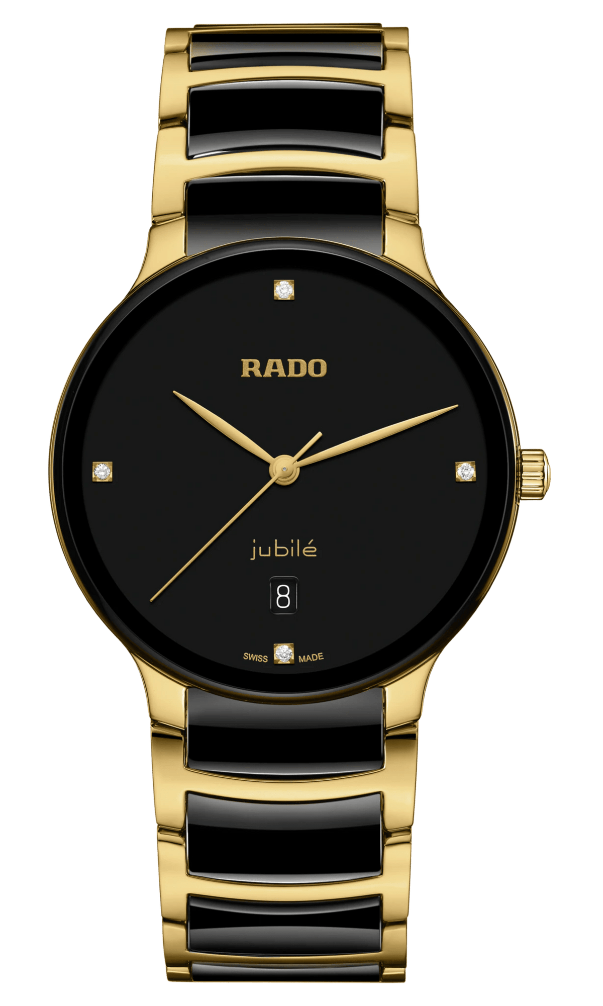 RADO Centrix Diamonds Gold-Black Ceramic 39.5mm Men's Watch R30022712