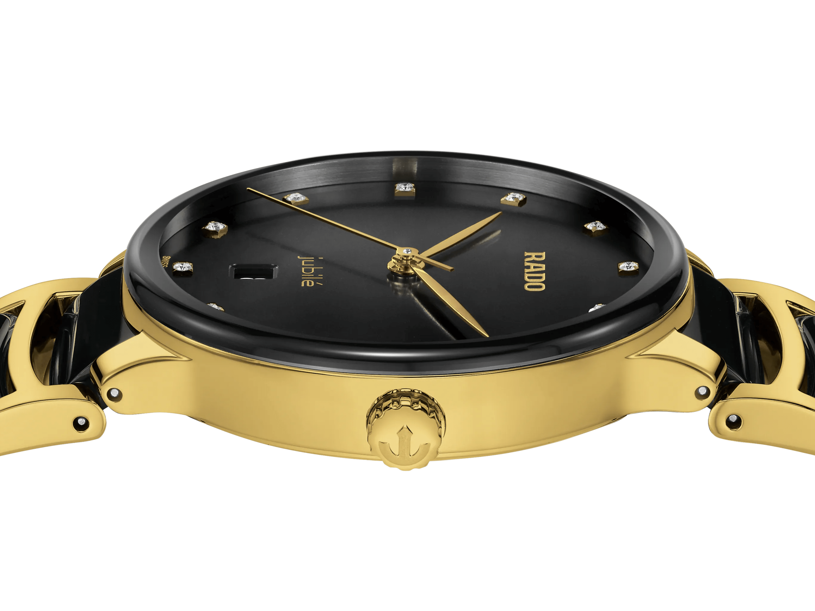 RADO Centrix Diamonds 39.5mm Gold Black Men s Watch R30022742