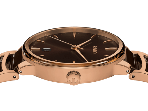 RADO Centrix 39.5mm Rose Gold-Brown Ceramic Men's Watch R30023302