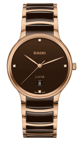 RADO Centrix Diamonds Rose Gold-Brown Ceramic 39.5mm Men's Watch R30023712