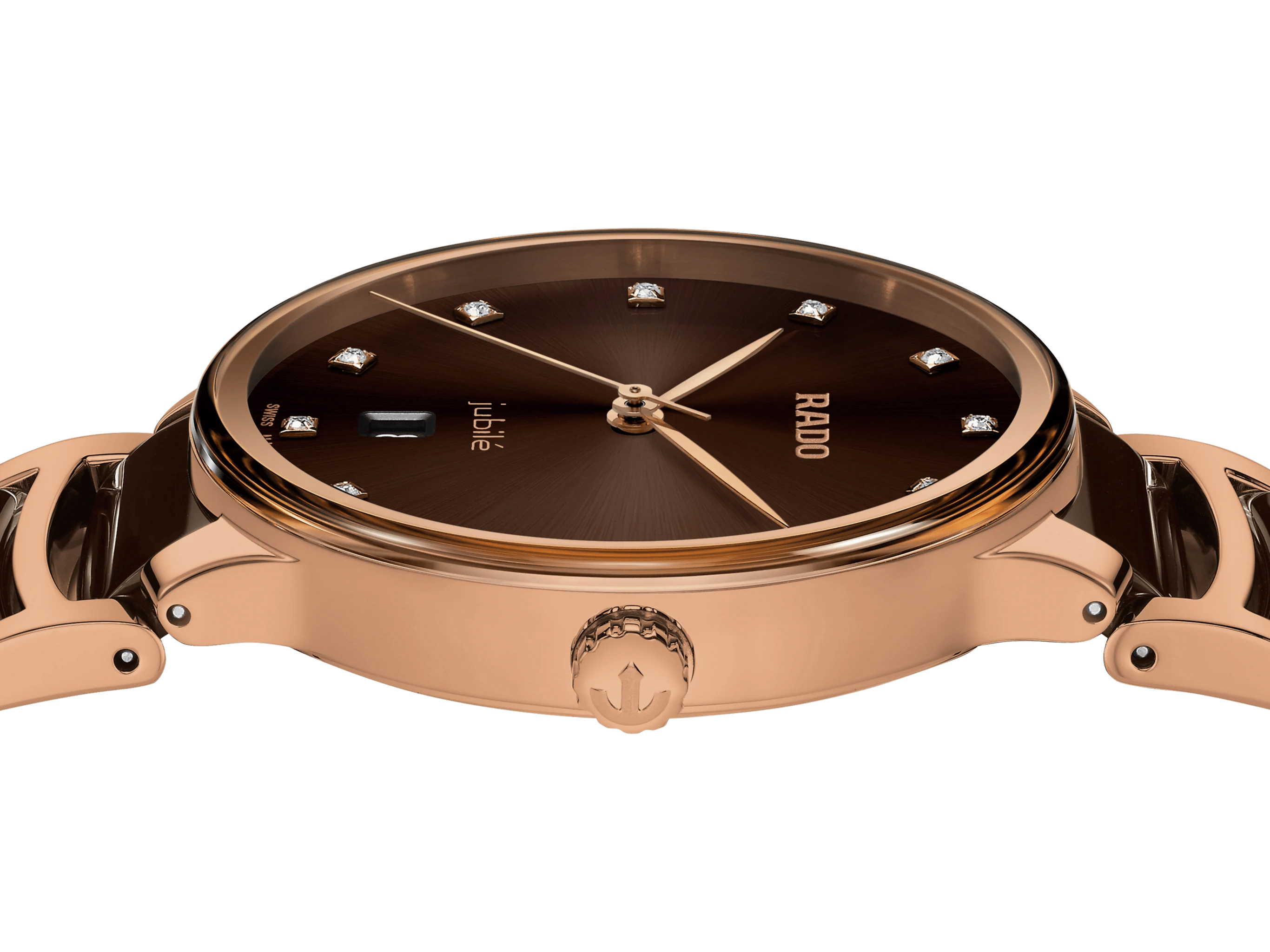 RADO Centrix Diamonds 39.5mm Rose Gold-Brown Men's Watch R30023732