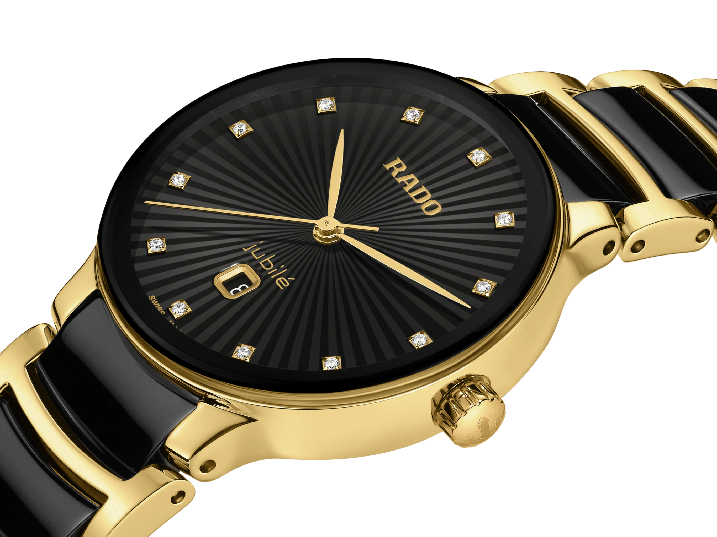 RADO Centrix Automatic Diamonds 30.5mm Gold-Black Women's Watch R30025742