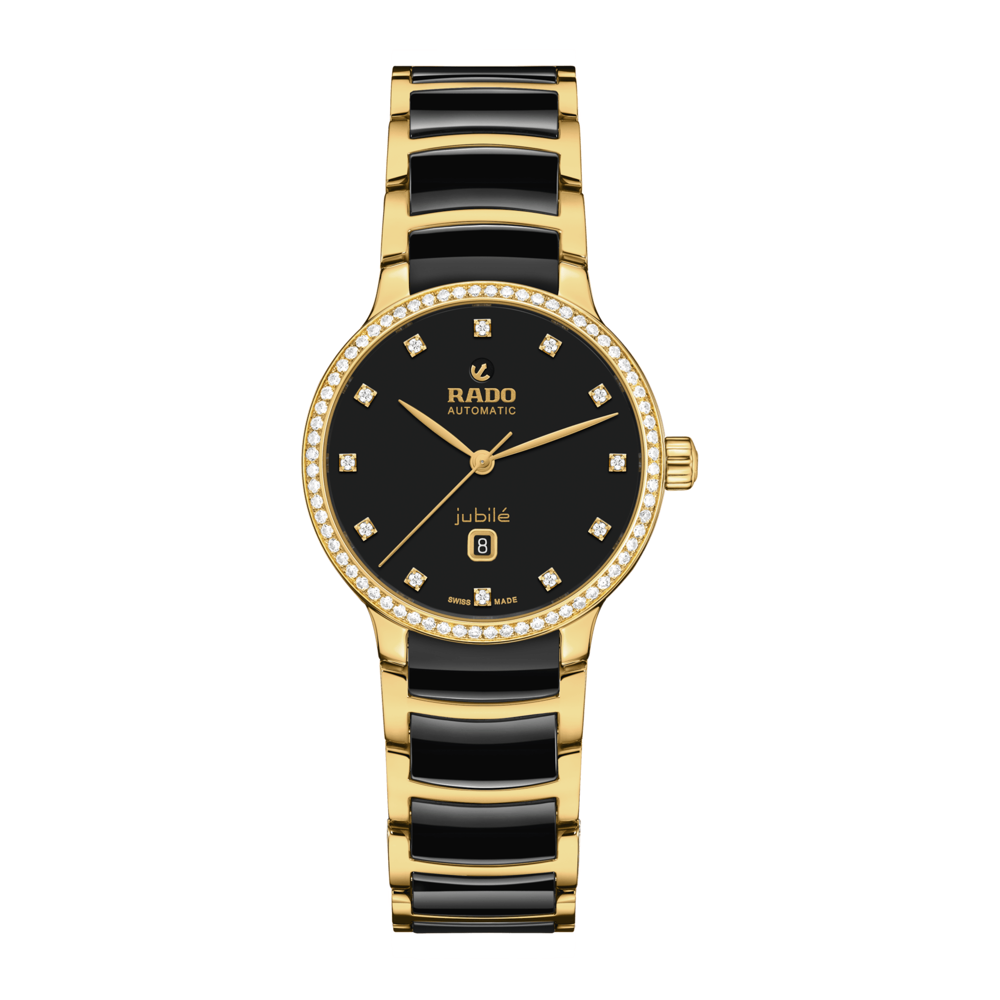 RADO Centrix Automatic Diamonds 30.5mm Black Lacquered Dial Women's Watch R30227702