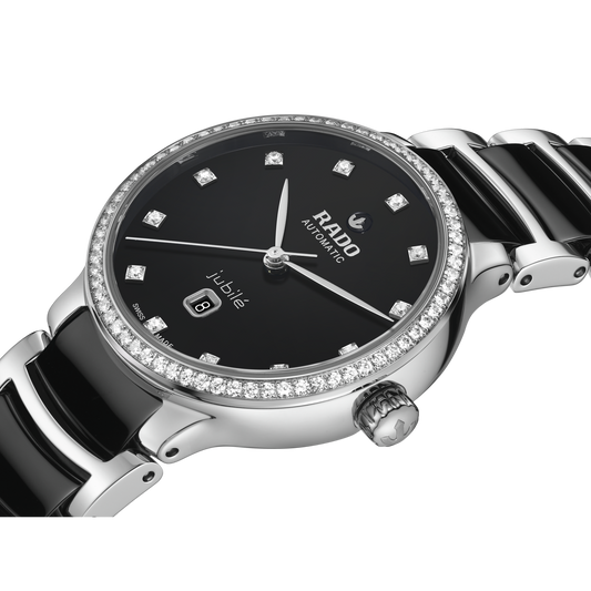 RADO Centrix Automatic Diamonds 30.5mm Black Lacquered Dial Women's Watch R30228702