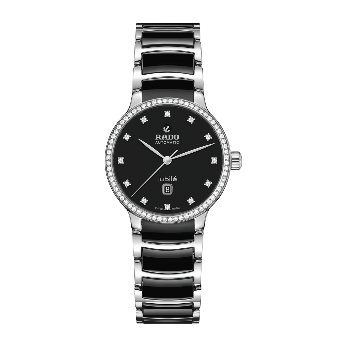 RADO Centrix Automatic Diamonds 30.5mm Black Lacquered Dial Women's Watch R30228702
