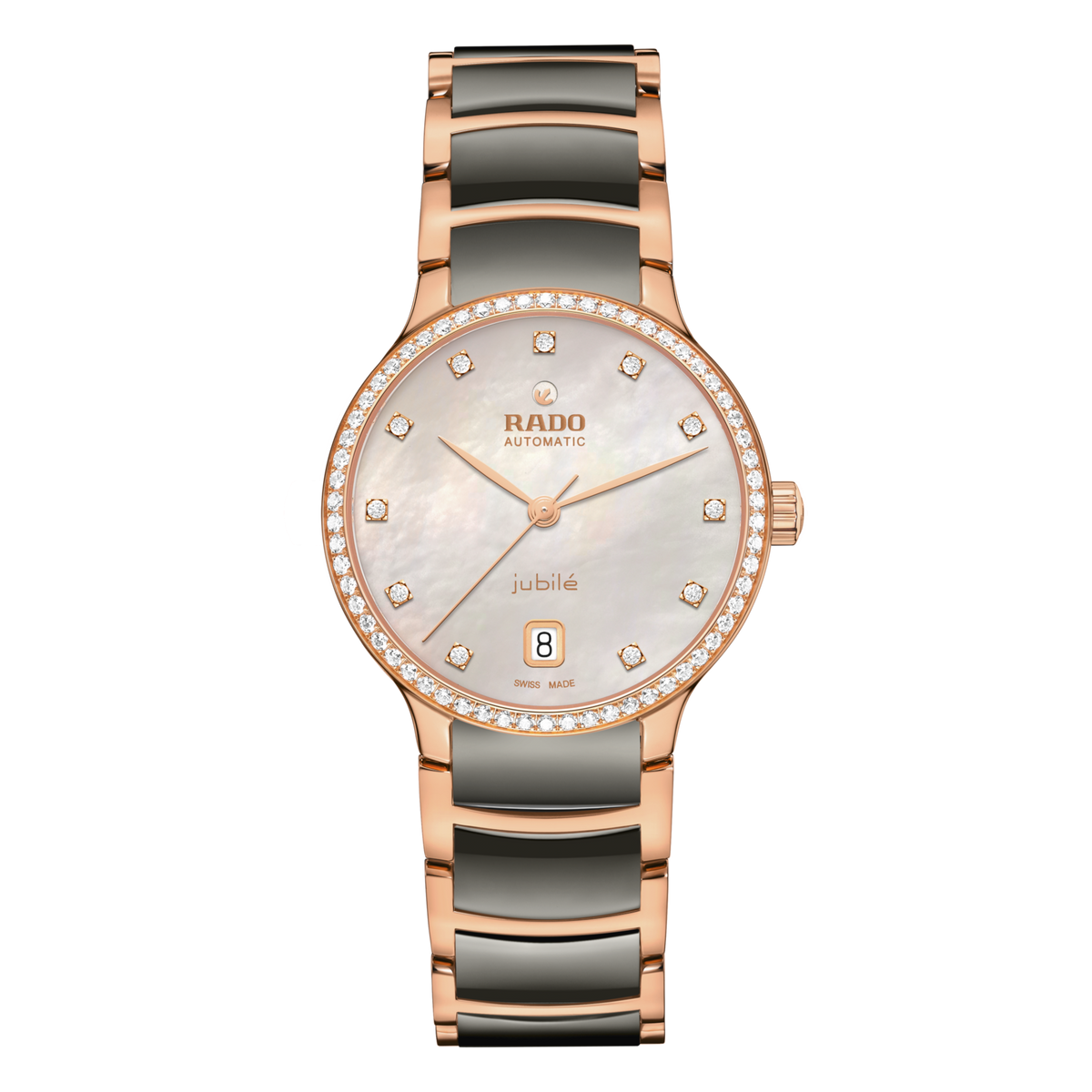 RADO Centrix Automatic Diamonds 35mm Silver Mother of Pearl Dial Women's Watch R30230912