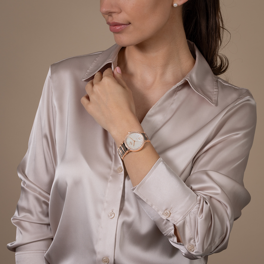 RADO Centrix Automatic Diamonds 35mm Silver Mother of Pearl Dial Women's Watch R30230912