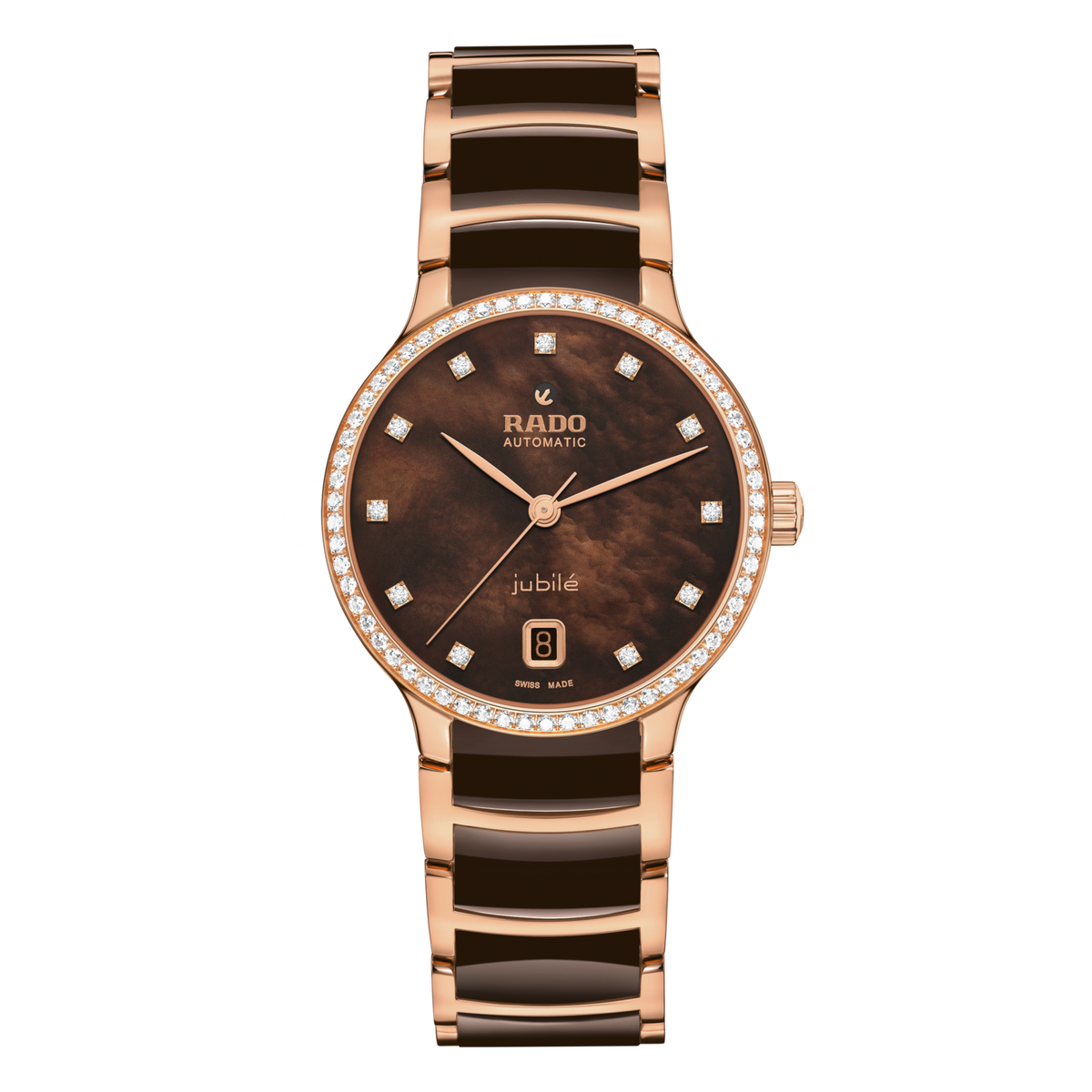 RADO Centrix Automatic Diamonds 35mm Brown Mother of Pearl Dial Women's Watch R30230922