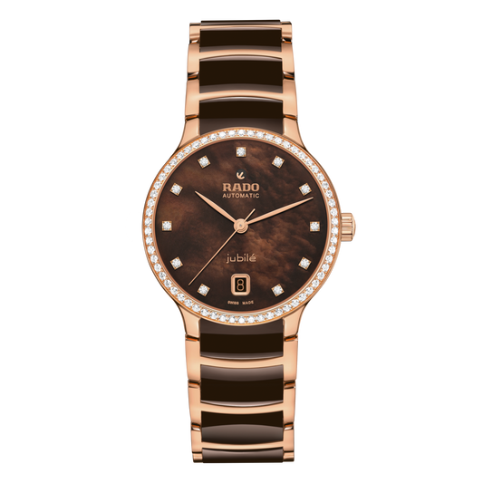 RADO Centrix Automatic Diamonds 35mm Brown Mother of Pearl Dial Women's Watch R30230922