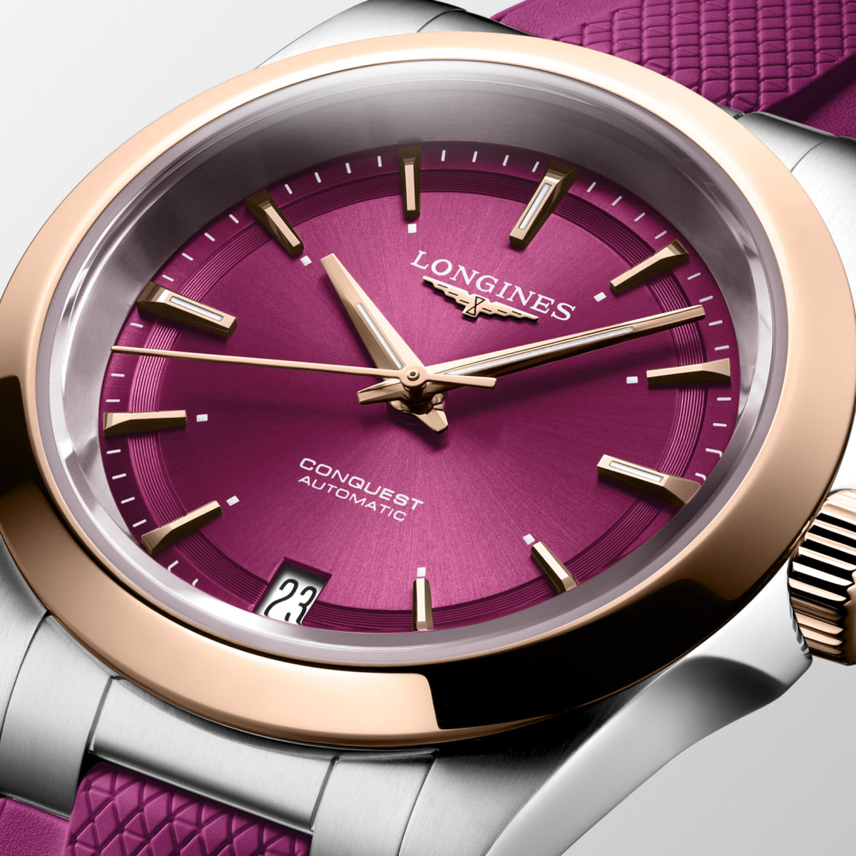 Longines Conquest 34mm Purple Dial Women's Watch L34305989